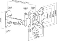Stell SHO 7520 23"-42" TV/Monitor fali tartó - Fekete (1 kijelző)