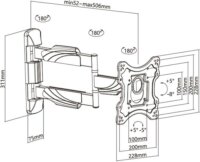 Stell SHO 7530 23"-42" TV/Monitor fali tartó - Fekete (1 kijelző)