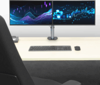 ACT AC8336 17"-32" LCD TV/Monitor asztali tartó kar - Ezüst (2 kijelző)