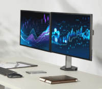 ACT AC8336 17"-32" LCD TV/Monitor asztali tartó kar - Ezüst (2 kijelző)