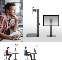 ACT AC8331 10"-32" LCD TV/Monitor asztali tartó állvány - Fekete (1 Kijelző)