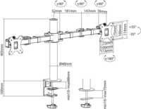 ACT AC8326 10"-32" LCD TV/Monitor asztali tartó kar - Fekete (2 kijelző)