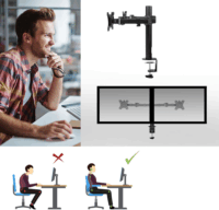 ACT AC8326 10"-32" LCD TV/Monitor asztali tartó kar - Fekete (2 kijelző)