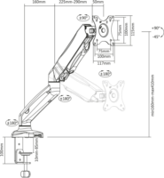 ACT AC8311 13"-32" LCD TV/Monitor asztali tartó kar - Fekete (1 Kijelző)