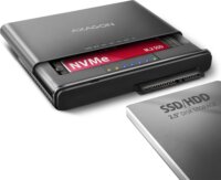 Axagon ADSA-CC 2.5" / 3.5" USB 3.2 Külső HDD/SSD Ház - Fekete