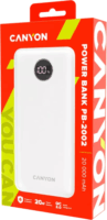 Canyon PB-2002 Powerbank 20000mAh (3-5A / 5-12V) - Fehér