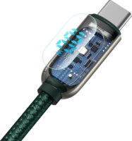 Baseus CATSK-C06 USB-C apa - USBC Kábel apa 3.0 Adat és töltő kábel - Zöld (2m)