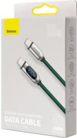 Baseus CATSK-C06 USB-C apa - USBC Kábel apa 3.0 Adat és töltő kábel - Zöld (2m)