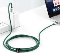 Baseus CATSK-C06 USB-C apa - USBC Kábel apa 3.0 Adat és töltő kábel - Zöld (2m)