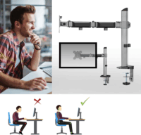 ACT AC8335 17"-32" LCD TV/Monitor asztali tartó kar - Ezüst (1 kijelző)