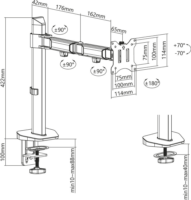 ACT AC8335 17"-32" LCD TV/Monitor asztali tartó kar - Ezüst (1 kijelző)
