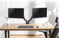 ACT AC8312 13"-32" LCD TV/Monitor asztali tartó kar - Fekete (2 kijelző)