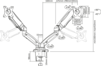 ACT AC8312 13"-32" LCD TV/Monitor asztali tartó kar - Fekete (2 kijelző)