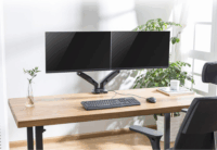 ACT AC8312 13"-32" LCD TV/Monitor asztali tartó kar - Fekete (2 kijelző)