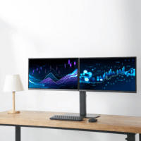 ACT AC8332 10"-27" LCD TV/Monitor asztali tartó kar - Fekete (2 kijelző)