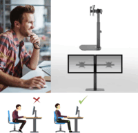 ACT AC8332 10"-27" LCD TV/Monitor asztali tartó kar - Fekete (2 kijelző)