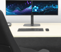 ACT AC8332 10"-27" LCD TV/Monitor asztali tartó kar - Fekete (2 kijelző)