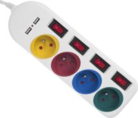 Maclean 250V elosztó 4 aljzatos 1.5m - Fehér