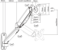 Equip 650137 17"-32" LCD TV/Monitor fali tartó - Fekete (1 kijelző)