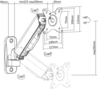 Equip 650136 17"-32" LCD TV/Monitor fali tartó - Fekete (1 kijelző)