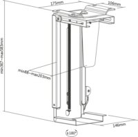 Digitus DA-90411 Számítógép fali- és bútor felfogató tartó - Fekete