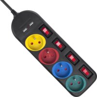 Maclean 250V elosztó 4 aljzatos 1.5m - Fekete