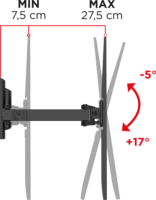 Meliconi FR 400 40"-65" LCD TV/Monitor fali tartó - Fekete (1 kijelző)