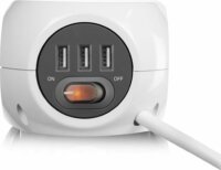 ACT AC2405 Túlfeszültségvédő elosztó 3 aljzatos 1,5m - Fehér