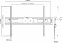 SBOX PLB-4269T 60"-100" LCD TV/Monitor fali tartó - Fekete (1 kijelző)