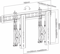 SBOX LVW02-46F 37"-70" LCD TV/Monitor fali tartó - Fekete (1 kijelző)