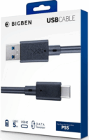 NACON PS5 USB-A apa - USB-C töltő- és adatkábel 5m - Fekete