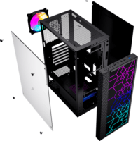 Gembird Fornax 2500 ARGB Számítógépház - Fekete