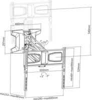 Maclean MC-891 37"-70" LCD TV/Monitor fali tartó - Fekete (1 kijelző)