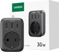 Ugreen CD314 2x USB-A / USB-C Hálózati Gyorstöltő Adapter 30W - Fekete