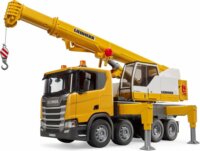 Bruder Scania teherautó Liebherr daruval - Sárga