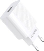 Foneng EU28 USB-A Hálózati töltő + USB Type C kábel - Fehér