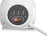 ACT AC2410 230V Túlfeszültség védő elosztó 3 aljzatos 3m - Fehér