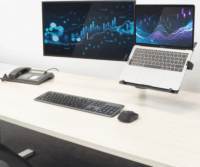 ACT AC8305 10"-32" LCD TV/Monitor asztali tartó kar + laptop állvány - Fekete (1 kijelző)