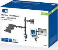 ACT AC8305 10"-32" LCD TV/Monitor asztali tartó kar + laptop állvány - Fekete (1 kijelző)