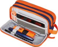 Herlitz Neon 2 emeletes tolltartó - Kék/narancssárga