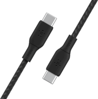 Belkin Braided USB-C apa - USB-C apa 2.0 Adat és töltő kábel - Fekete (3m)