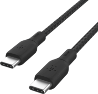 Belkin Braided USB-C apa - USB-C apa 2.0 Adat és töltő kábel - Fekete (3m)