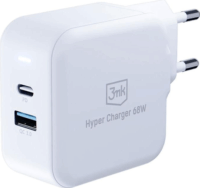 3mk Hyper USB-A / USB-C Hálózati töltő - Fehér (68W)