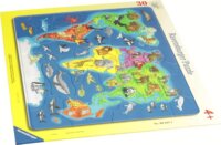 Ravensburger Világtérkép állatokkal - 30 darabos keretes puzzle
