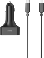 Hama FIC E3 USB-A / USB-C Autós töltő + USB-C Kábel - Fekete (65W)