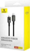 Baseus USB-C apa - Lightning apa 2.0 Adat és Töltő kábel - Fekete (1m)