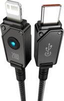 Baseus USB-C apa - Lightning apa 2.0 Adat és Töltő kábel - Fekete (1m)