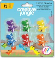 Sakota Creative Jungle Dinó formájú zsírkréta készlet - Vegyes (6 db/doboz)