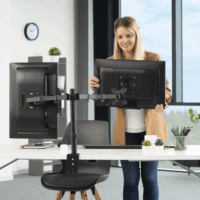 Hama 118491 13"-32" LCD TV/Monitor asztali tartó - Fekete (2 kijelző)