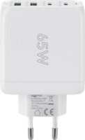 Goobay 2x USB-A / 2x USB-C Hálózati töltő - Fehér (65W)
